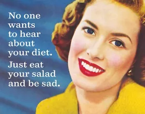 No One Hear Your Diet Eat Salad Poster Retro Funny Ephemera Wall Metal Tin Sign - Picture 1 of 4