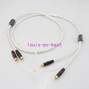 Silver Plated Turntable Cable Dual Neutrik Rean Gold RCA Spade Ground Wire Phono - Picture 1 of 4