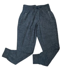 Athleta Camden bedruckte Jogginghose Damen Größe 2 schwarz grau hoher Bund Athleisure Hose - Bild 1 von 9