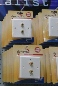 DYNAVOX LAUTSPRECHER-BOXEN WAND-ANSCHLUßBLENDE EINBAUDOSE 2-FACH TERMINAL WEIß - Bild 1 von 2