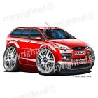 To Fit Ford Focus MK2 Estate - Vinyl Wall Art Sticker - Red