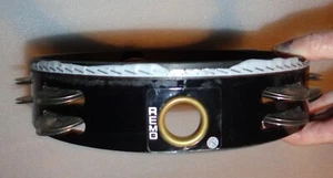 Vintage 10" Remo Black Percussion Holz Tamburin zweireihig ohne Kopf - Bild 1 von 6