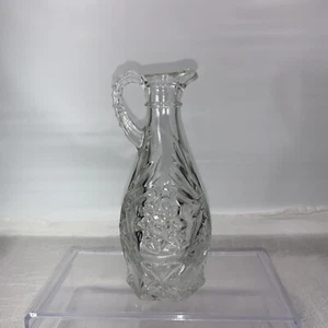 Vintage Crystal Small Vinegar/Syrup Bottle With Pour Spout And Handle O070 - Picture 1 of 12