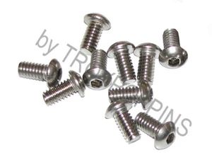 10-SS 1/4"-20 X 1/2" BH BUTTON HEAD SOCKET HEAD MACHINE SCREWS STAINLESS STEEL - Picture 1 of 1