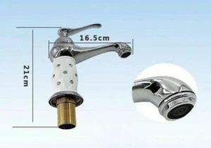 x Bagno Lavandino Lavabo Miscelatore Rubinetto Basso Silver Bianco Diamant dfh - Foto 1 di 1