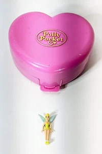 Castillo de colección Polly Pocket Starlight en forma de corazón Bluebird 1992 y Campanilla - Imagen 1 de 5