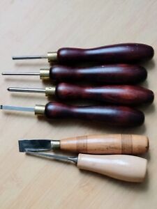 Vintage Small Carvin Wood Chisels. 4 planet manufacturing 1 George  Barnsley 