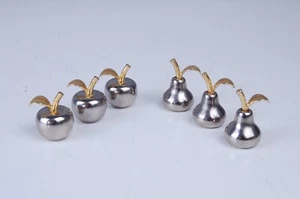 Soprammobile set frutta mini metallo mela pera minuziosa lavorazione mignon - Imagen 1 de 8