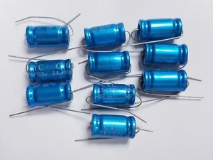 Condensatore audio assiale 10 x 6,8uF 6,8mfd 100V 85 gradi NP spedizione gratuita USA - Foto 1 di 1