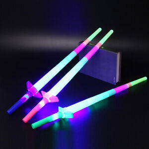Rainbow Lasers Sword Extendable Light Up Toys Flashing Wands Led Sticks Party