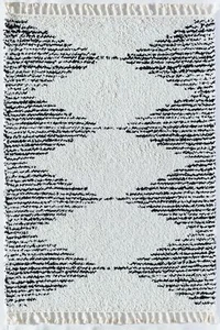 Rugs America Mason Shag Ms30a Tribal Black Tribal Area Rug - Picture 1 of 7