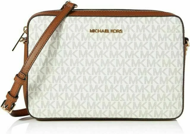 Michael Kors Jet Set Large Crossbody Purse - Vanilla