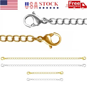 "Confezione da 2 Estensore/Catena di Sicurezza Collana Bracciale Serratura Aragosta 3"" o 6" - Foto 1 di 12