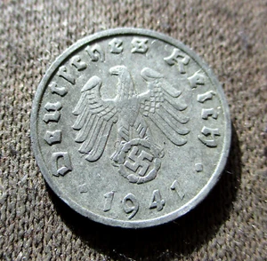 OLD COIN OF THIRD REICH GERMANY 1 REICHSPFENNIG 1941 B VIENNA WORLD WAR II - Picture 1 of 2