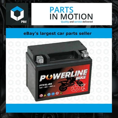 Powerline YT4LBS 12v Motorbike Motorcycle Quad Bike Battery Replaces YT4L-BS YT4 - Image 1 of 4