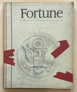 Original Vintage September 1943 Fortune Magazine Publication Vol.XXVIII No.3 USA - Bild 1 von 2