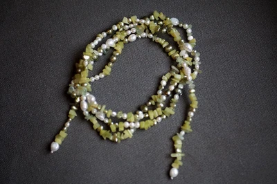 Lote de 3 colares AAA de pérolas/pedras preciosas cultivadas 16"/17" 14KTW/925 NOVO - Imagem 1 de 4