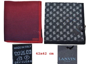 LANVIN Men's Pocket Square 100% Silk Made In Italy Choose 1 LV01 T0P - Picture 1 of 3