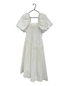 AJE Good Condition Women's White Midi Dress Size 4 - Severine Smock Style - Picture 1 of 7