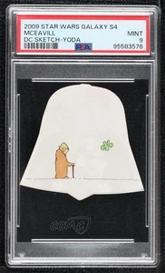 2009 Star Wars Galaxy Series 4 1/1 Michael Leavitt Yoda PSA 9 Auto Sketch i1f - Picture 1 of 3