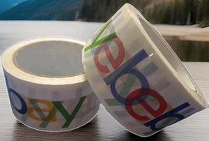 Ebay Branded Packing Tape X2 Rolls Color Logo 2"x75y Shipping Packaging Lot of 2 - Picture 1 of 2