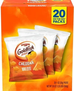 Crackers formaggio Cheddar pesce rosso, cracker snack al forno, 1 oz snack in movimento Pac - Foto 1 di 10