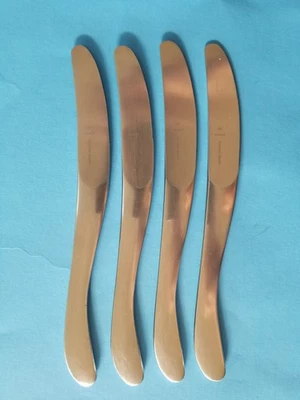 Juego de 4 cuchillos de cena Lauffer de acero inoxidable DISEÑO 1 satinado Alemania moderno sólido de colección Foto 1 de 4