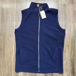 Chaleco Peter Millar Crown Sport Para Hombres Pequeño Flujo Térmico Micro Vellón Cremallera Completa Azul Marino - Imagen 1 de 5