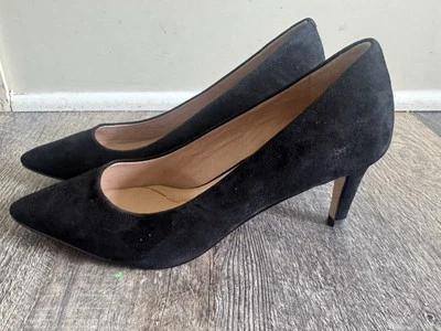 Cole Haan Vandam 泵黑色麂皮绒尖头小猫跟经典高跟鞋 8 — 第 1/4 张图片