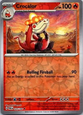 Crocalor Reverse Holo Uncommon SV04: Paradox Rift 024/182 NM - Image 1 of 2