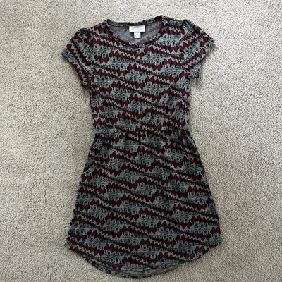 Vestido gris Likenew LulaRoe Disney Minnie Mouse para niñas talla 6 bolsillos Foto 1 de 4