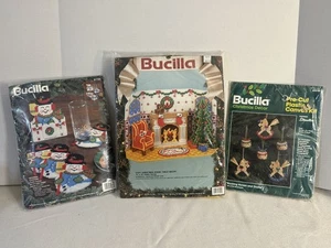 (3) Kits de lona de plástico de Navidad Bucilla - Imagen 1 de 7