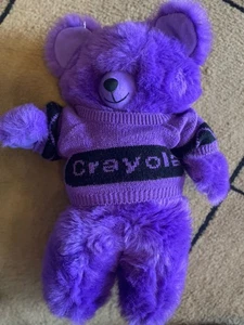 Crayola Bär Vintage 1980er 18 Zoll lila Plüsch Heartline Binney & Smith, 1985, selten - Bild 1 von 2