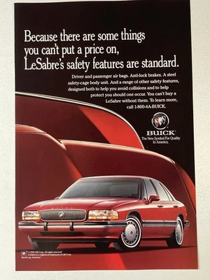 1994 Buick LeSabre Print Ad Safety Features Are Standard - Image 1 of 2