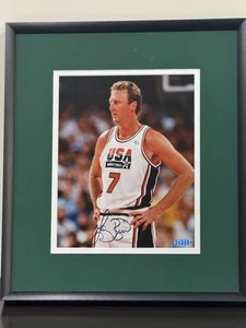 Upper Deck Larry Bird Signed 8x10 1992 USA Dream Team Photo Framed Hologram Only - Picture 1 of 7
