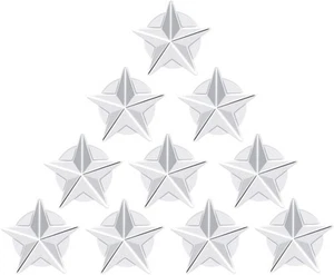 10 Pieces Star Badge Lapel Pin for 4th of July Memorial Day Brooch Silver  - Picture 1 of 3
