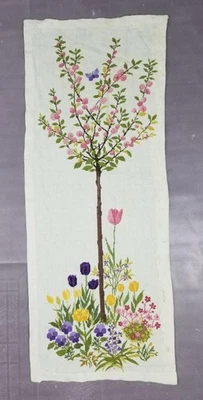 Vintage Traditional Cross Stitch Japanese Cherry Table Runner 86x34cm - Image 1 of 4
