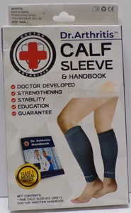 Dr. Arthritis Calf Sleeve & Handbook Small Grey 1 Pair - Picture 1 of 5