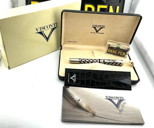 VISCONTI SKELETON STERLING SILVER  Fountain Pen  14K Broad nib NEW - Picture 1 of 11