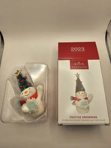 2023 Hallmark Keepsake Festive Snowman Ornament Limited Edition - Foto 1 di 5