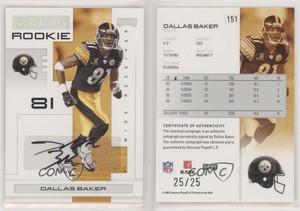 2007 Playoff NFL Playoffs Silver Signatures /25 Dallas Baker #151 Rookie Auto RC