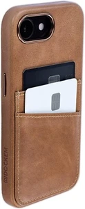 Genuine Leather Card Case for iPhone 16E With Stitched Outer Wallet for 2 Cards - Bild 1 von 6