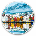 2 X Vinyl Stickers 30Cm - Winter Bruges Bergen Norway Cool Gift #16359