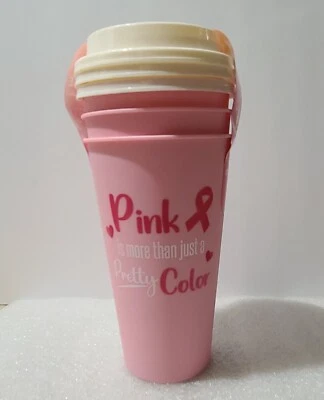 3pk Peso Ligero Cáncer de Mama 🎀Concientización Café/Agua Taza de Viaje/Vaso con Tapa Foto 1 de 3