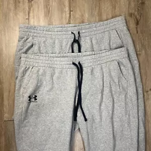 Lot of 2 Under Armour Women's Jogger Sweatpants Fleece 3X Plus Gray Drawstring - Picture 1 of 6