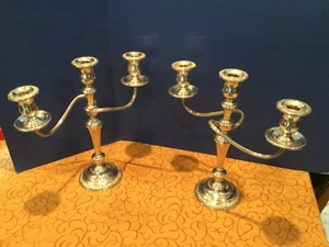 PAIR OF “PRELUDE” INTERNATIONAL STERLING CONVERTIBLE CANDELABRA / CANDLE STICKS - Bild 1 von 12