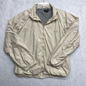 Adolfo Sport Men’s Khaki Jacket Lined Full Zip Long Sleeves Windbreaker SZ LG - Picture 1 of 21