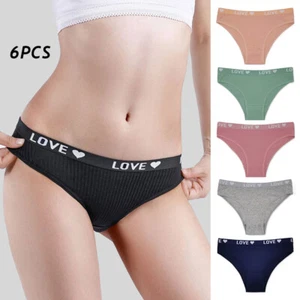 Ladies Bikini Briefs Underwear Knickers Low Rise Thong 6 Pack Stretch Underpant/ - Picture 1 of 12
