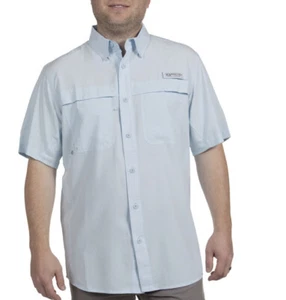 Realtree Mens Light Blue Short Sleeve Fishing Guide Shirt Small - Picture 1 of 6