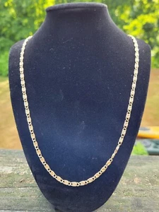 24 In. Gold Finish Link Necklace Extender Lobster Clasp Chain Jewelry Unique NOS - Picture 1 of 7